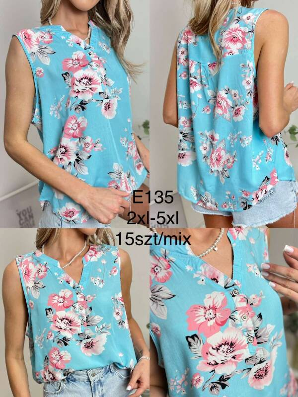 Bluzki damskie Roz 2XL-5XL, Mix kolor Paczka 15 szt
